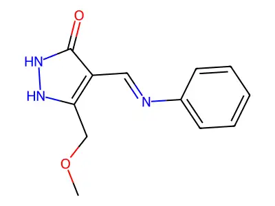 4-(anilinomethylene)-5-(methoxymethyl)-2,4-dihydro-3H-pyrazol-3-one structure