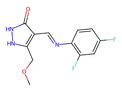 4-[(2,4-difluoroanilino)methylene]-5-(methoxymethyl)-2,4-dihydro-3H-pyrazol-3-one structure