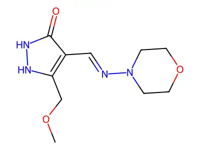 5-(Methoxymethyl)-4-(morpholin-4-yliminomethyl)-1,2-dihydropyrazol-3-one structure