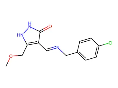 4-{[(4-chlorobenzyl)amino]methylene}-5-(methoxymethyl)-2,4-dihydro-3H-pyrazol-3-one structure