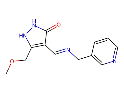 5-(methoxymethyl)-4-{[(3-pyridinylmethyl)amino]methylene}-2,4-dihydro-3H-pyrazol-3-one structure
