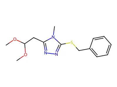 3-(benzylsulfanyl)-5-(2,2-dimethoxyethyl)-4-methyl-4H-1,2,4-triazole structure