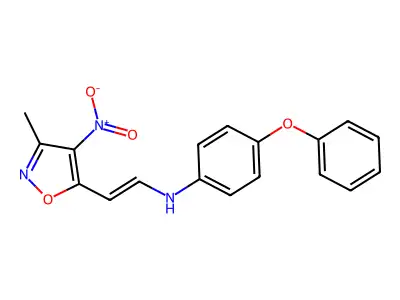N-[2-(3-methyl-4-nitro-1,2-oxazol-5-yl)ethenyl]-4-phenoxyaniline structure
