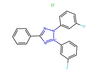 2,3-Bis(3-fluorophenyl)-5-phenyltetrazoliumchloride structure
