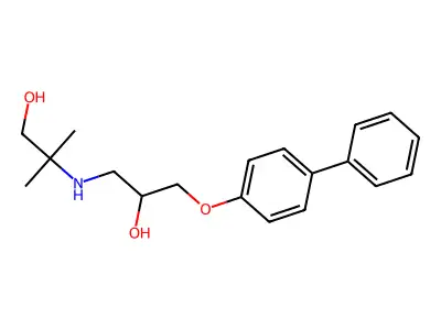 2-((3-([1,1'-Biphenyl]-4-yloxy)-2-hydroxypropyl)amino)-2-methylpropan-1-ol structure