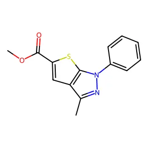 Methyl 3-methyl-1-phenyl-1H-thieno[2,3-c]pyrazole-5-carboxylate structure