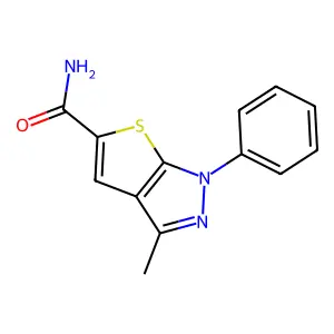 3-Methyl-1-phenyl-1H-thieno(2,3-c)pyrazole-5-carboxamide structure