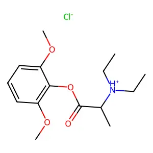 Alanine, N,N-diethyl-, 2,6-dimethoxyphenyl ester, L-, hydrochloride structure