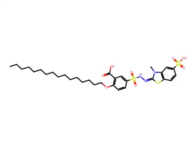2-hexadecoxy-5-[[(E)-(3-methyl-5-sulfo-1,3-benzothiazol-2-yl structure