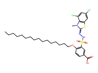 3-[[(E)-(4,6-dichloro-3-methyl-1,3-benzothiazol-2-ylidene)am structure
