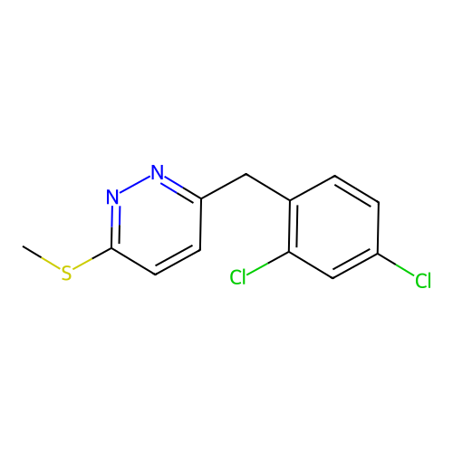 3-((2,4-Dichlorophenyl)methyl)-6-(methylthio)pyridazine structure