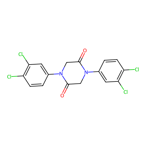 1,4-Bis(3,4-dichlorophenyl)piperazine-2,5-dione structure