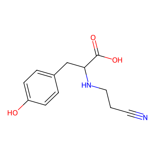 2-(2-Cyanoethylamino)-3-(4-hydroxyphenyl)propanoic acid structure