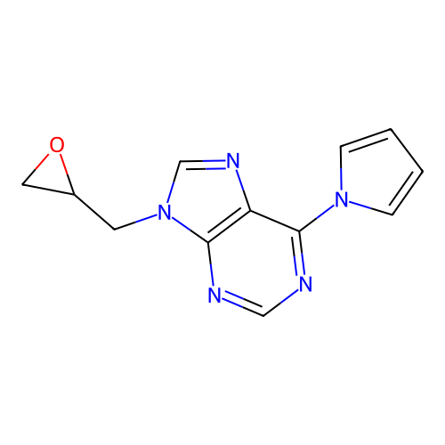 9-(2,3-Epoxypropyl)-6-(N-pyrrolyl)purine structure
