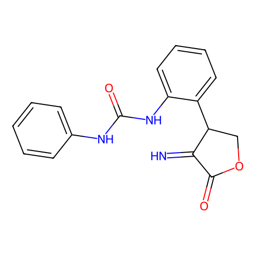 N-[2-(4-imino-5-oxotetrahydro-3-furanyl)phenyl]-N'-phenylurea structure