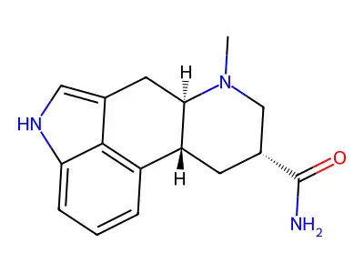 6-Methyl-9,10-didehydro-2,3-dihydroergoline-8-carboximidic acid structure