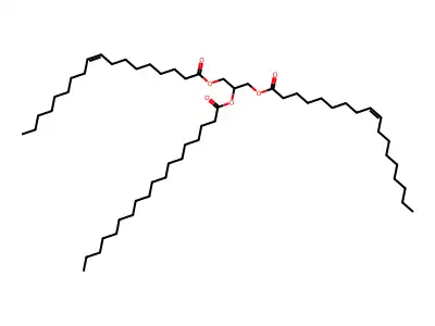 1,3-Di(octadec-9-enoyloxy)propan-2-yl octadecanoate structure