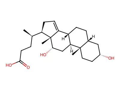 3alpha,12alpha-Dihydroxy-5beta-chol-14-en-24-oic Acid structure