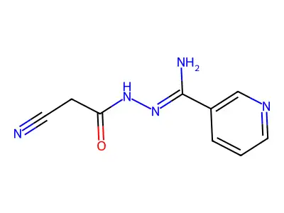 N-[[amino(pyridin-3-yl)methylidene]amino]-2-cyanoacetamide structure