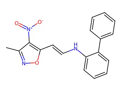 N-[2-(3-methyl-4-nitro-1,2-oxazol-5-yl)ethenyl]-2-phenylaniline structure