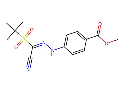 Methyl 4-{2-[(tert-butylsulfonyl)(cyano)methylene]hydrazino}benzenecarboxylate structure
