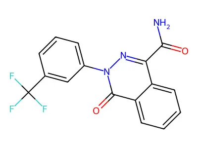 4-Oxo-3-[3-(trifluoromethyl)phenyl]-3,4-dihydro-1-phthalazinecarboxamide structure