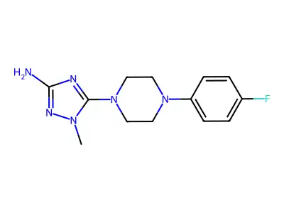 5-[4-(4-fluorophenyl)piperazino]-1-methyl-1H-1,2,4-triazol-3-amine structure