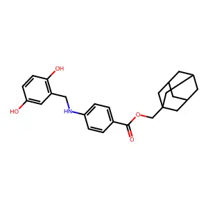 1-Adamantylmethyl 4-((2,5-dihydroxybenzyl)amino)benzoate structure