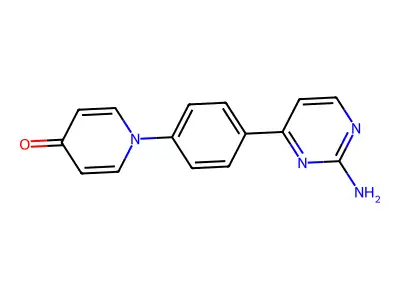 1-[4-(2-amino-4-pyrimidinyl)phenyl]-4(1H)-pyridinone structure