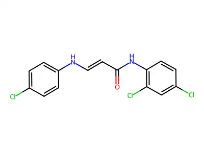 3-(4-chloroanilino)-N-(2,4-dichlorophenyl)prop-2-enamide structure