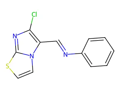 N-[(6-chloroimidazo[2,1-b][1,3]thiazol-5-yl)methylene]aniline structure