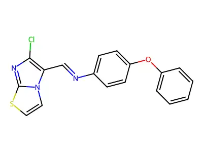 N-[(6-chloroimidazo[2,1-b][1,3]thiazol-5-yl)methylene]-4-phenoxyaniline structure