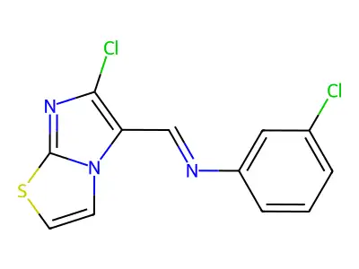 3-chloro-N-[(6-chloroimidazo[2,1-b][1,3]thiazol-5-yl)methylene]aniline structure