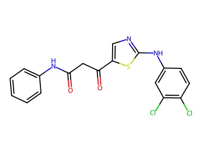 3-[2-(3,4-dichloroanilino)-1,3-thiazol-5-yl]-3-oxo-N-phenylpropanamide structure