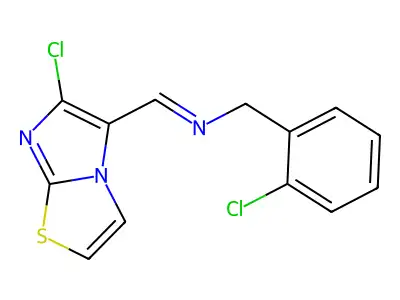 N-[(6-chloroimidazo[2,1-b][1,3]thiazol-5-yl)methylene](2-chlorophenyl)methanamine structure