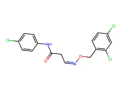 N-(4-chlorophenyl)-3-[(2,4-dichlorophenyl)methoxyimino]propanamide structure
