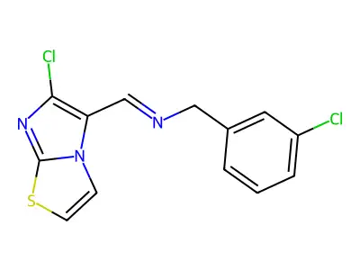 N-[(6-chloroimidazo[2,1-b][1,3]thiazol-5-yl)methylene](3-chlorophenyl)methanamine structure