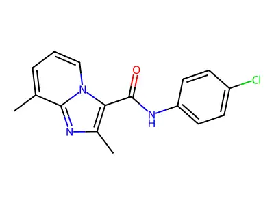 N-(4-chlorophenyl)-2,8-dimethylimidazo[1,2-a]pyridine-3-carboxamide structure