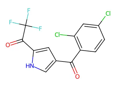 1-[4-(2,4-dichlorobenzoyl)-1H-pyrrol-2-yl]-2,2,2-trifluoro-1-ethanone structure