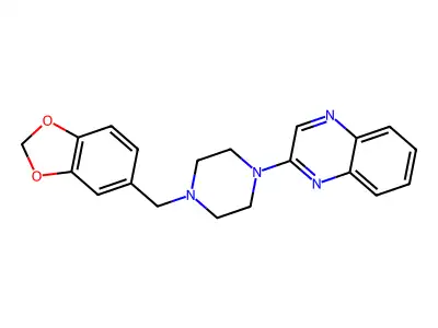 2-[4-(1,3-Benzodioxol-5-ylmethyl)piperazino]quinoxaline structure