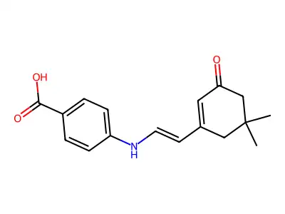 4-[2-(5,5-Dimethyl-3-oxocyclohexen-1-yl)ethenylamino]benzoic acid structure