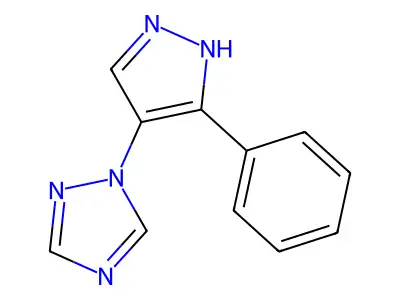 1-(3-phenyl-1H-pyrazol-4-yl)-1H-1,2,4-triazole structure