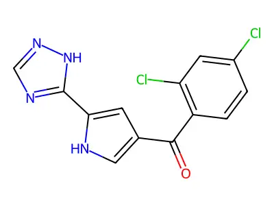 (2,4-dichlorophenyl)[5-(1H-1,2,4-triazol-5-yl)-1H-pyrrol-3-yl]methanone structure