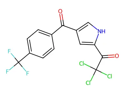 2,2,2-trichloro-1-{4-[4-(trifluoromethyl)benzoyl]-1H-pyrrol-2-yl}-1-ethanone structure
