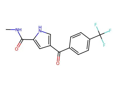 N-methyl-4-[4-(trifluoromethyl)benzoyl]-1H-pyrrole-2-carboxamide structure
