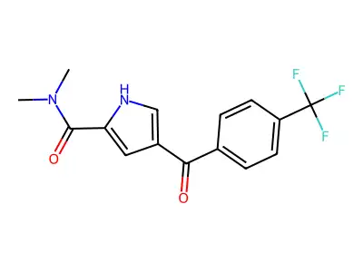 N,N-dimethyl-4-[4-(trifluoromethyl)benzoyl]-1H-pyrrole-2-carboxamide structure