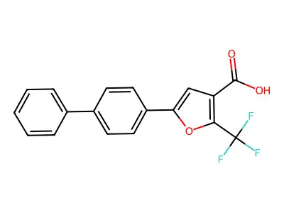 5-(4-phenylphenyl)-2-(trifluoromethyl)furan-3-carboxylic Acid structure