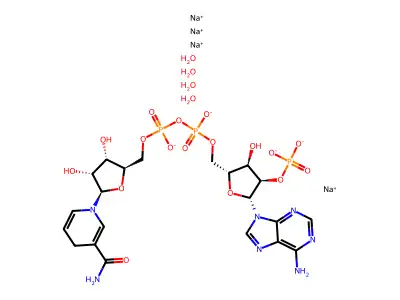 Beta-nicotinamide adenine dinucleotide phosphate tetrasodium salt (reduced form) structure