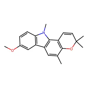 8-Methoxy-3,3,5,11-tetramethyl-3,11-dihydropyrano[3,2-a]carbazole structure