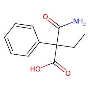 2-Carbamoyl-2-phenylbutanoic acid structure